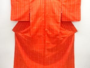 格子織り出し米沢紬着物アンサンブル